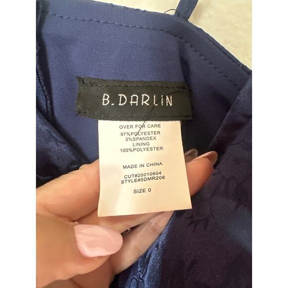 B Darlin Dress, Navy Blue, Juniors size 0 - Picture 6 of 6